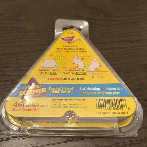 Three-CORNER Flash Cards +/- - Picture 2 of 2